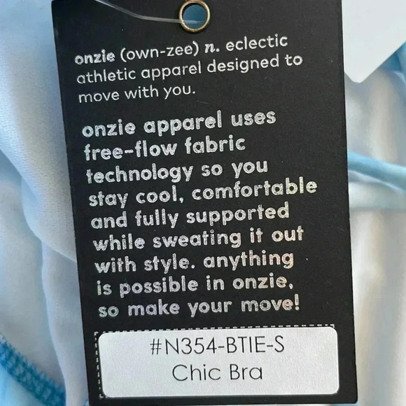 Onzie City Bra NWT CrissCross Strap Blue Tie Dye - Picture 4 of 7